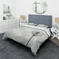 thumbnail image 1 of Designart "Dandelion Natures simplicity II" Floral Bedding Covert Set - Dandelion Grey Traditional Bed Set With 2 Shams, 1 of 6