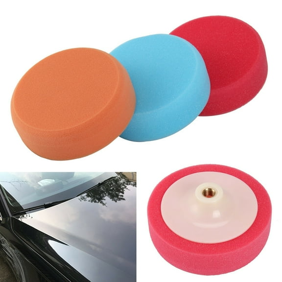 3PCS M14 150mm Car Polishing Heads Mop Pads Sponge Soft Foam Buffing New
