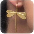 thumbnail image 1 of HAHDAXIA Boucles d'Oreilles Libellule pour Femmes Boucles d'Oreilles en Forme de Libellule Dorées Boucles d'Oreilles Filetées Insecte Pendantes Boucles d'Oreilles Déclaration Animale Cadeaux de Noël pour Filles, 1 of 6