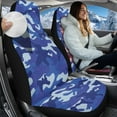 thumbnail image 2 of Uorisanigo Car Seat Covers Front Seats Only, 2-Piece Universal Blue Camouflage Seat Covers for Cars, Coral Velvet Fabric, Automotive Seats Cover for Trucks SUV, 2 of 7