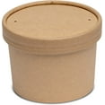 thumbnail image 3 of GUSTO 8 Oz Kraft Food Containers Disposable Ice Cream Cups with Lids, 25-Pack, 3 of 7