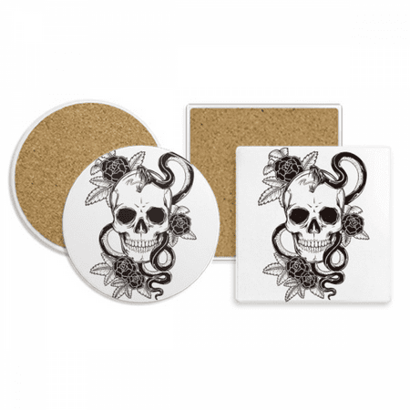 

Animal l Snake Sketch Pattern Coaster Cup Mug Holder Absorbent Stone Cork Base Set