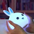thumbnail image 2 of Silicona Bunny Night Light Lámpara De Mesa Led Colorida Recargable Usb Para Habitación De Bebé Minnieouse BA001360-01, 2 of 6
