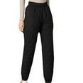 thumbnail image 5 of Wyobmus Women's Lightweight Puffy Pants Warm Fleece Lined Insulated Puffer Quilted Pants Fashion High Waisted Ankle Binding Oversized Warm Pants Black, 5 of 5