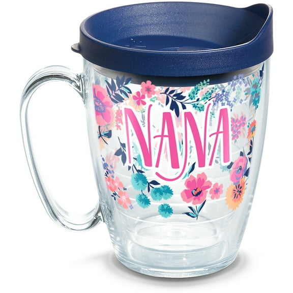 Tervis Dainty Floral Mother's Day Made in USA Double Walled  Insulated Tumbler Travel Cup Keeps Drinks Cold & Hot, 16oz Mug with Handle, Nana