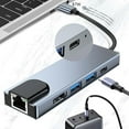 thumbnail image 4 of EGNMCR Adaptateur Multi-Split Hub Réseau Type-C 5-en-1 avec HDMI + USB3.0 + USB2.0 + RJ45 + PD pour Accessoires d'Ordinateur PC Adaptateur Hub, 4 of 8