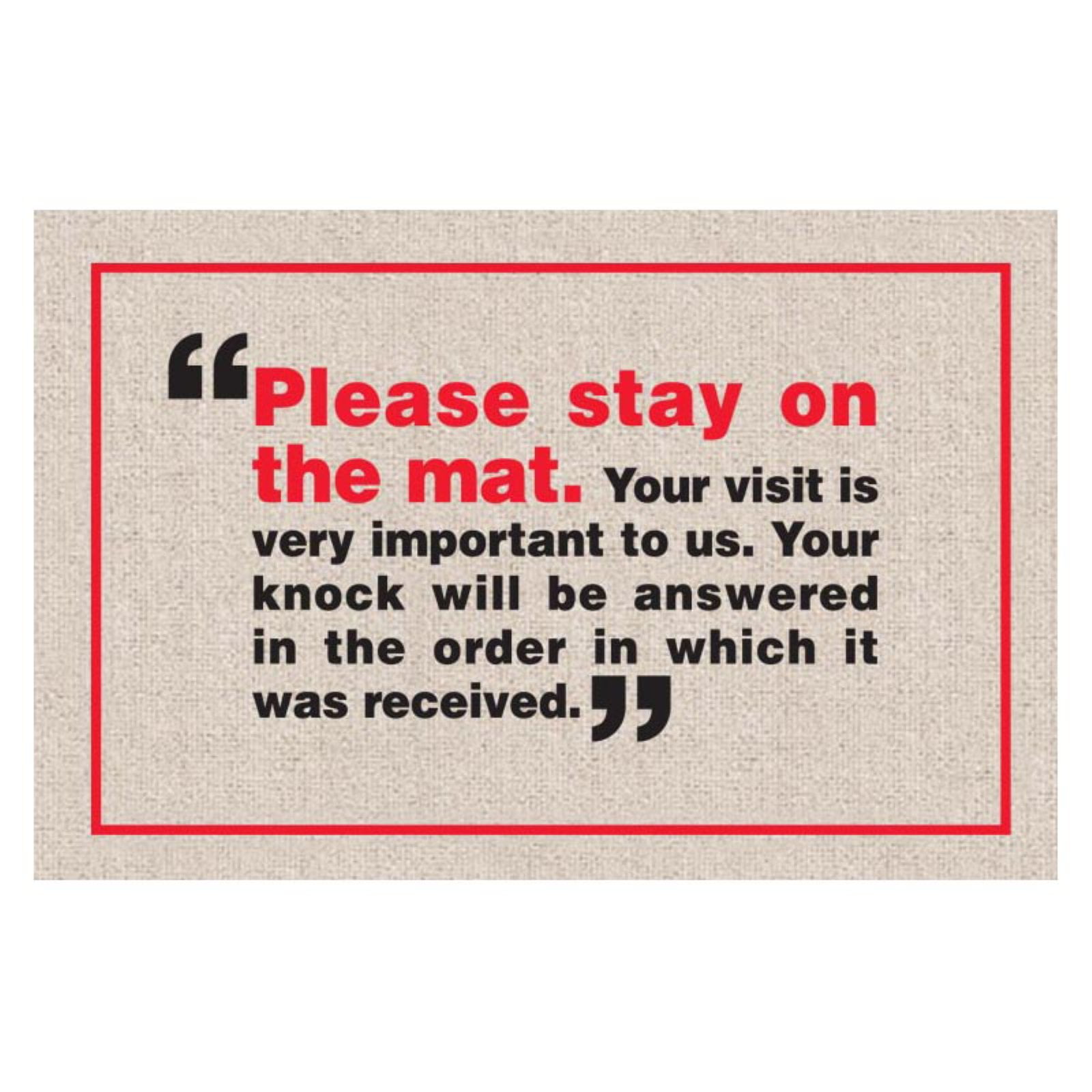 Please Stay On The Mat Indoor/Outdoor Door Mat - Walmart ...