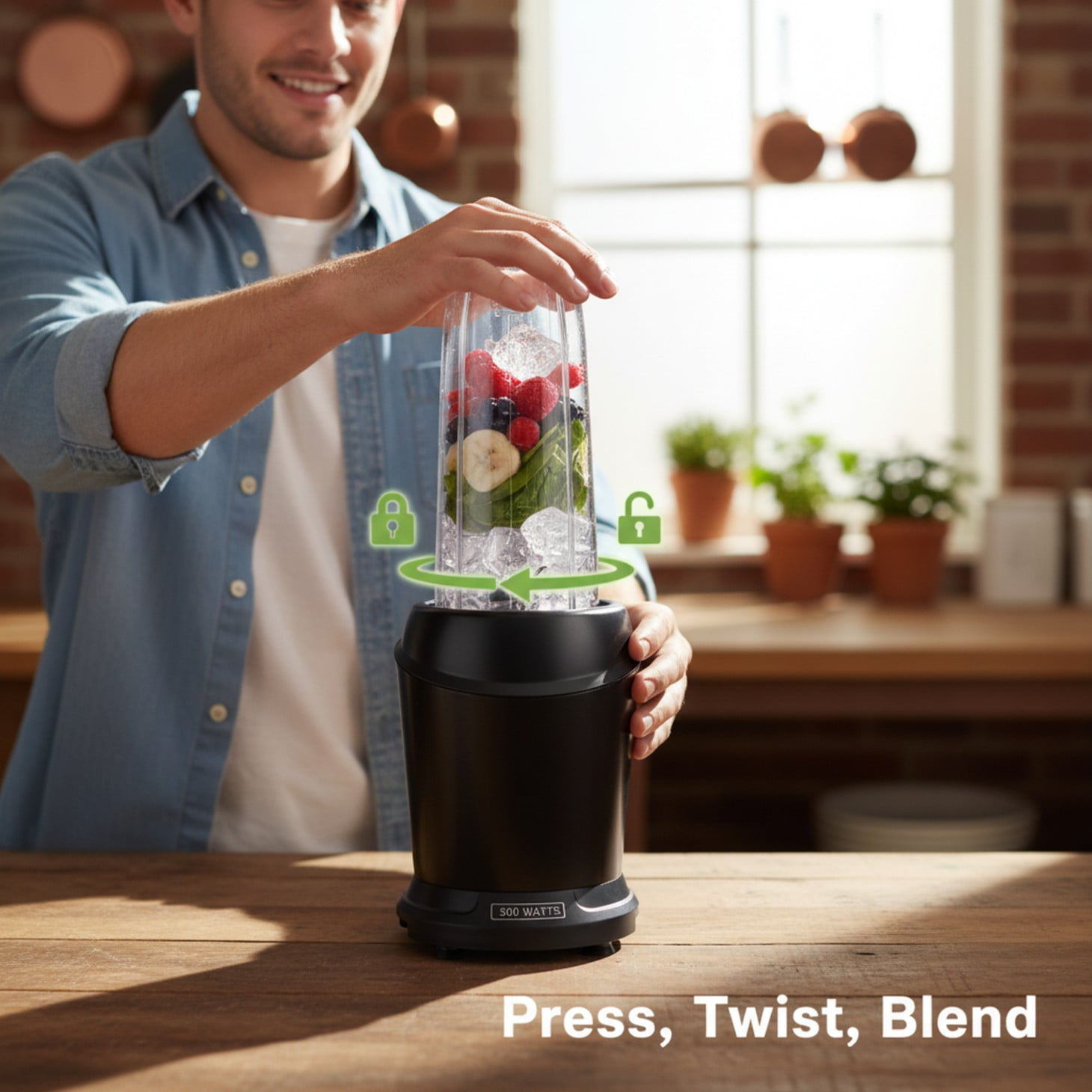 EDX 1L Stainless Steel Blender 800W 120V 60Hz Silver with 3 PCTG Cups(1L/0.7L/0.5L), 1 Travel Lid, 2 Storage Lids & 1 Blending Blade