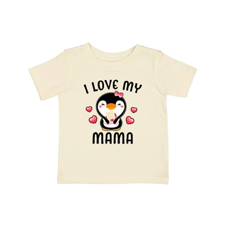 

Inktastic I Love My Mama with Cute Penguin and Hearts Gift Baby Girl T-Shirt