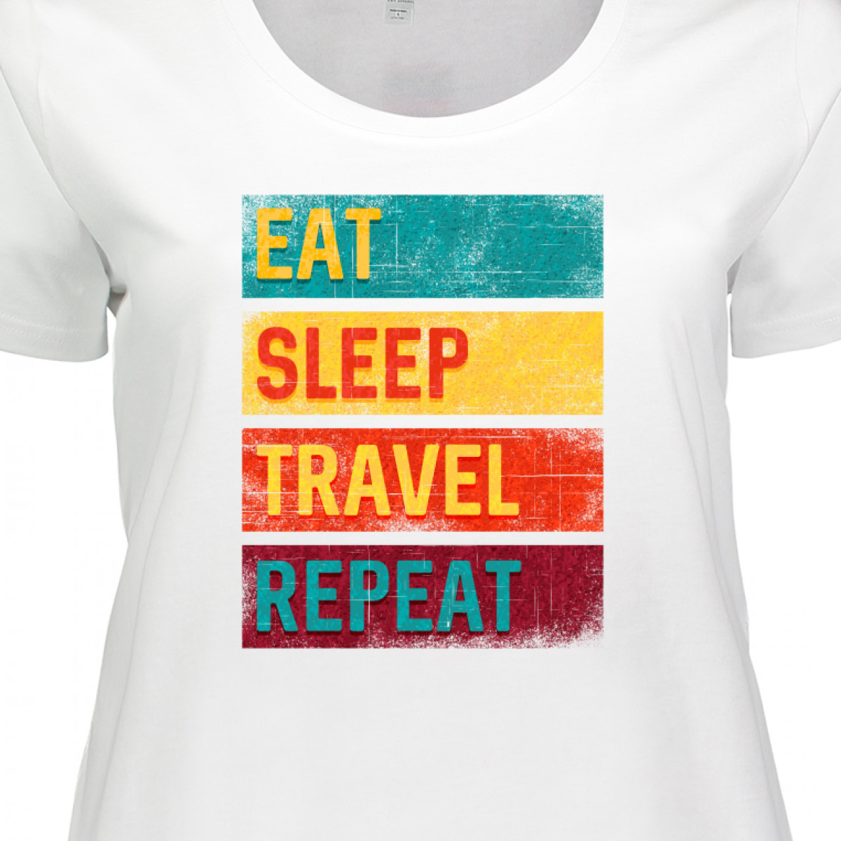 Inktastic Vacation Eat Sleep Travel Repeat Women's Plus Size T-Shirt - image 3 of 4