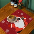 thumbnail image 4 of Santa Claus Linen Placemats Restaurant Decoration Holiday Table Mats Restaurant Mood Layout Table Mats Linen Print Insulation Pads Western Plac, 4 of 6