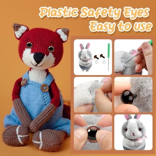 TOAOB 20pcs 23mm Safety Eyes for Amigurumis Colored Plastic Craft Crochet Eyes with Washers for DIY Plush Stuffed Animals Doll Making