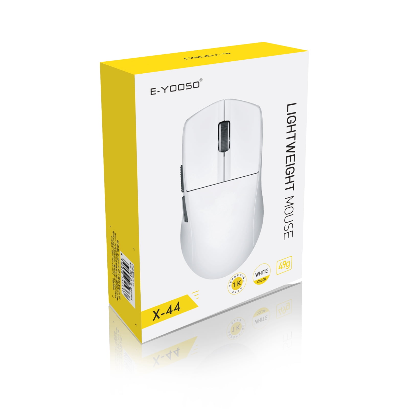 E-YOOSO Wireless Gaming Mouse, 49g Superlight, PAW3395 Sensor 26,000 DPI, 2.4G/Bluetooth 5.1/Wired, 5 Programmable Buttons, 150 Hr Battery