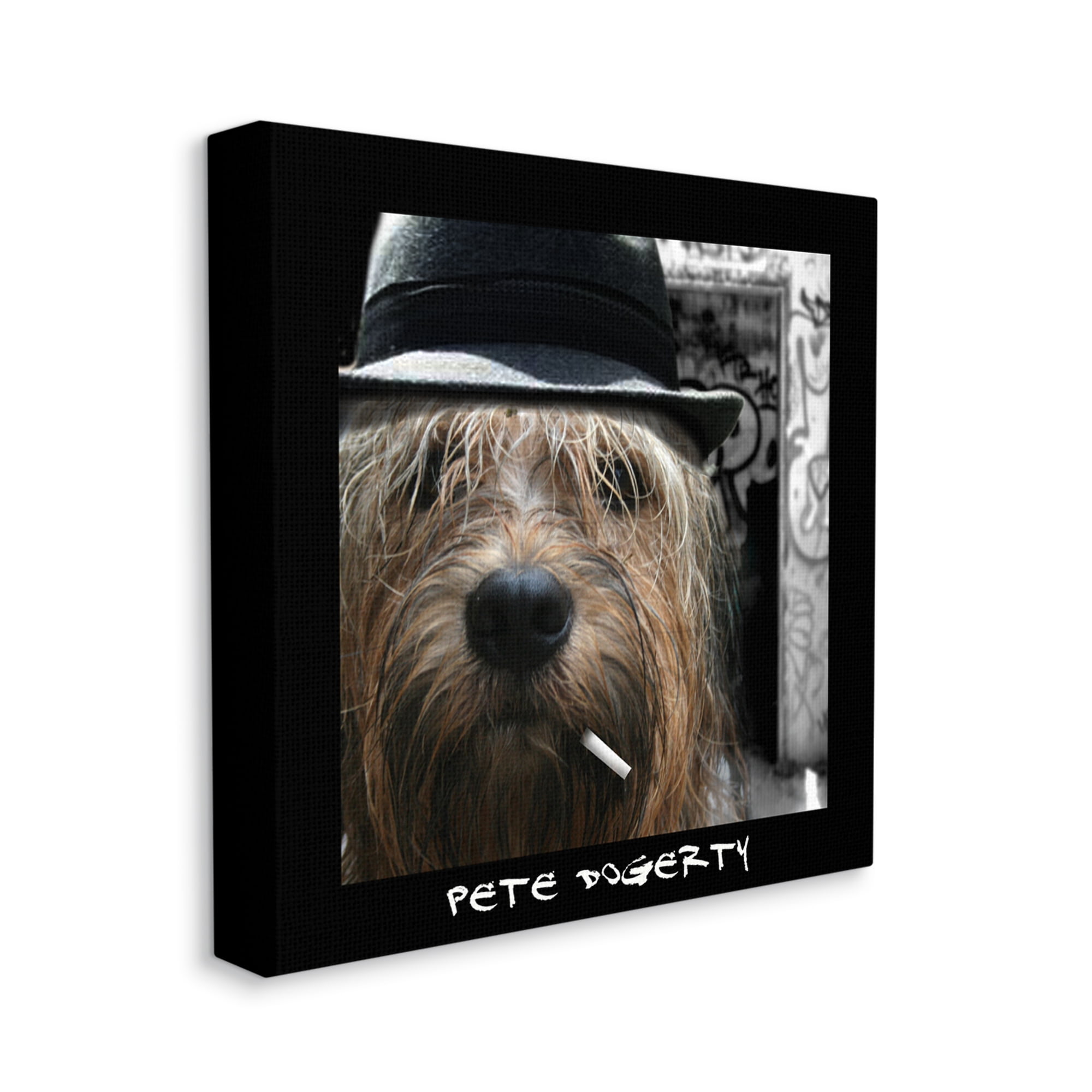 Stupell Industries Pete Dogerty Humorous Musician Hat Cigarette Dog Photograph Gallery Wrapped Canvas Print Wall Art, Design by Noah Bay