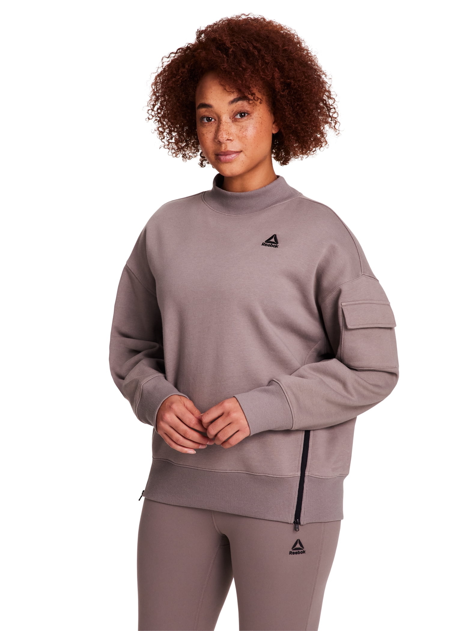 Reebok Women's & Women's Plus Transition Mock Neck Sweatshirt, Sizes XS-4X
