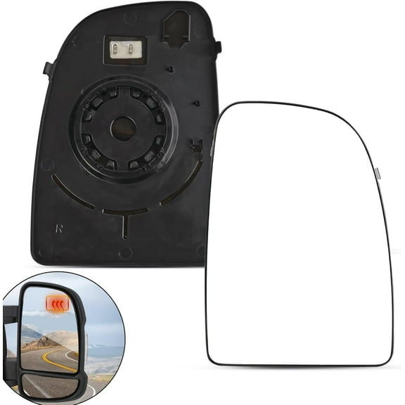 Passenger Side Mirror Glass for Ram Promaster 1500 2500 3500 2014 2015 2016 2017 2018 2019 2020 2021, Heated Mirror with Backing Plate, Replace CH1321376