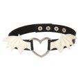 thumbnail image 4 of Gargantilla Collar Punk Cadena Joyería Cadena de Clavícula Amor Corazón Gargantilla Gótica Punk Steampunk Cuero PU para Halloween Cosplay Niña Fiesta blanco negro Yinane Collar Gargantilla, 4 of 8