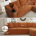 thumbnail image 4 of AENKYO 104 Modular L-Shaped Sectional Sofa with Chaise Lounge, Cloud Couch Deep Seat, Corduroy Upholstered Living Room Furniture, No Assembly Required, Orange, 4 of 8