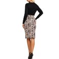 thumbnail image 2 of Doublju Women's Side Slit Midi H Line Pencil Skirt (Plus Size Available), 2 of 4