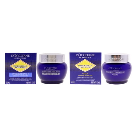 LOccitane Immortelle Precious Overnight Mask and Cream 2 Pc Kit - 1.7oz Mask, 1.7oz Cream