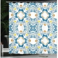 thumbnail image 4 of Ambesonne Traditional Shower Curtain, Spanish Retro, 69"Wx84"L, Blue, 4 of 5