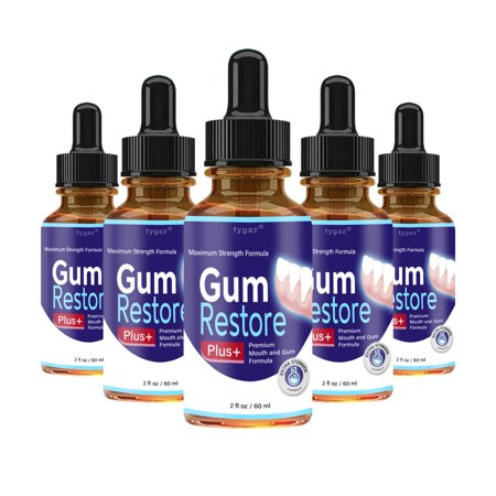 Gum Restore Plus - Gum Restore Plus Mouth & Gum Liquid Drops (5 Pack, 300ml)