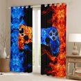 thumbnail image 2 of Castle Fairy Abstract Game Controller Boy Girl Black Out Curtains,Gradient Teens Game Gamepads Curtains Pack of 2 (42x63 Each),Blue Orange Red Ombre Bedroom Curtains,Ultra Soft Home Decor, 2 of 6