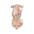 thumbnail image 2 of BLISSFUL STEP Women's Rhines Knot Strap Stiletto Heels Sandals Rose Gold 10, 2 of 8