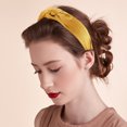 thumbnail image 3 of Unique Bargains Silk Knotted Headband Hairband for Women 1.2 Inch Wide Yellow, 3 of 7