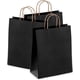 thumbnail image 1 of Bolsas de papel Kraft negras de 8" x 4,75" x 10,5" a granel. Paquete de 50 bolsas de compras pequeñas con asas. Bolsas de papel recicladas artesanales sin logotipo para pequeñas empresas; venta, 1 of 6