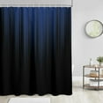 thumbnail image 2 of Blue and Black Shower Curtain Ombre Mens Boys Royal Navy Boho Striped Dark Minimalist Cool Art Aesthetic Unique Home Bathroom Decor Bathtub Set with 12 Hooks, 72x72, Modern, 2 of 6