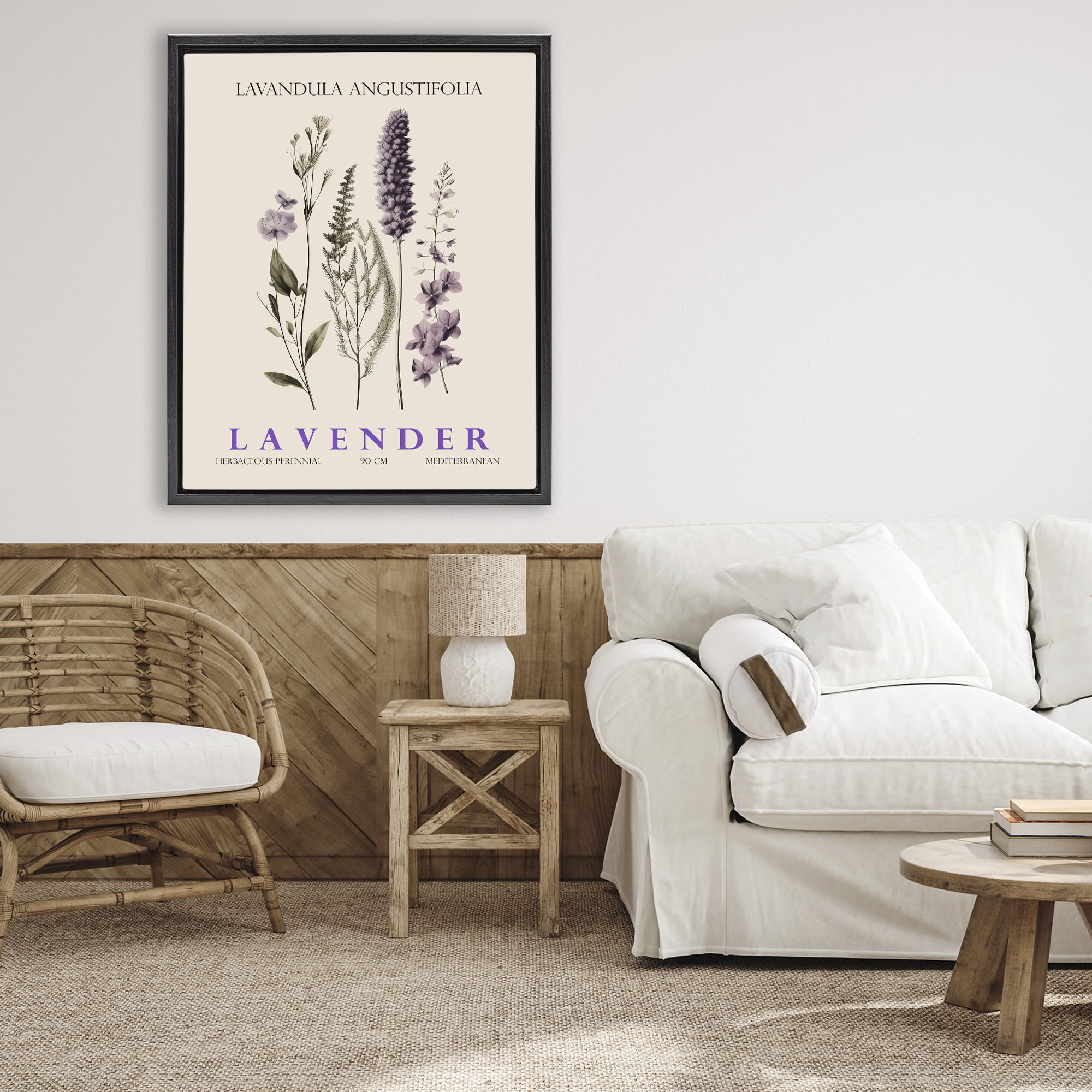 Stupell Industries Natural Lavender Bundle Black Framed Floater Canvas Wall Art, design by Christopher Giampietro