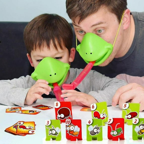 Frog Tongue Toy Frog Mouth Take Card Tongue Tic-tac Chameleon Funny Kids Family Party Board Game