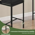 thumbnail image 5 of Uforic Bar Stools Set of 2, Counter Height Bar Stools , PU Upholstered Breakfast Bar Stools Kitchen Barstools, Dining Room Chairs Bar Chairs with Back for Kitchen Island, Apartment, Black, 5 of 8