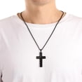 thumbnail image 3 of 2PCS Cross Necklace Bracelet Set 26 Inch Stainless Steel Necklace Adjustable Natural Stone Bracelet Men'S Holiday Jewelry Gift, 3 of 8