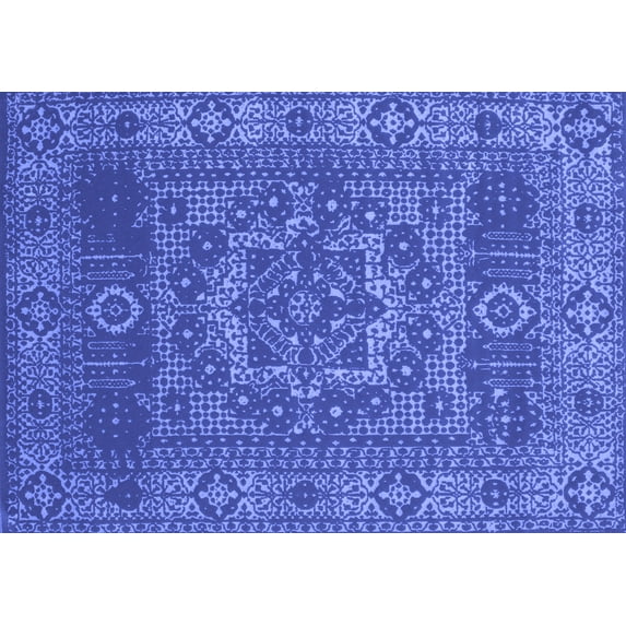 Ahgly Company Indoor Rectangle Persian Blue Bohemian Area Rugs, 7' x 9'
