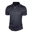 thumbnail image 5 of Antinious Men Lapel V-Neck Pullover Solid Stretch Golf Summer Casual Blouses, 5 of 5