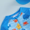 thumbnail image 4 of Shadoumai Toddler Baby Boys Cartoon Swimsuit Trunks Long Sleeve Shirt Rash Guard ​ 3Pcs Bathing Swimwear With Hat, 4 of 6