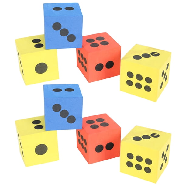 FELTECHELECTR 8 dados de EVA para fiestas, juegos de dados, entretenimiento, matemáticas, juguetes educativos - Talla L (color aleatorio)