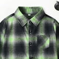 thumbnail image 4 of CAICJ98 Toddler Baby Boys Girls Jacket Plaid Flannel Shirt for Boys Long Sleeve Button Down Shacket Kids Boy Coat Fall Winter Top (Light Green,3-4 Years), 4 of 4