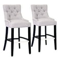 thumbnail image 2 of WestinTrends Hayes 29" Upholstered Wood Bar Stool with Tufted Back (Set of 2), Black/Light Gray, 2 of 10