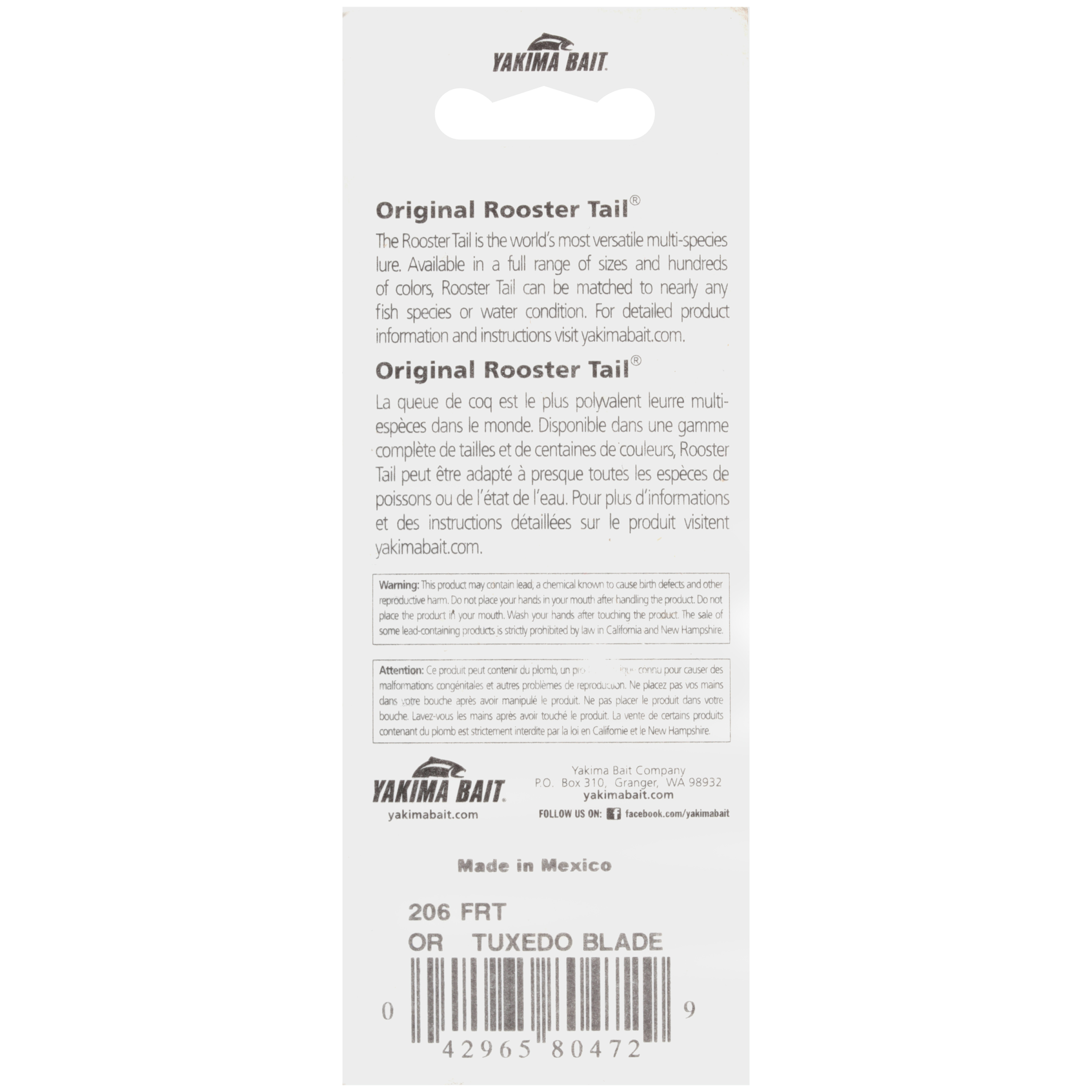 Worden'sÂ® Original Orange Tuxedo Blade 1/16 oz. Rooster TailÂ® Fishing Lure