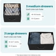 thumbnail image 4 of Atilioo 5 Drawers Storage Dresser, Fabric Closet Organizer with Sturdy Wooden Top and Metal Frame, Perfect for Bedroom, Hallway, or Living Room, Black, 4 of 12
