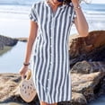 thumbnail image 4 of Linfrsh Womens Short Dresses Womens Summer Casual Sleeveless T Shirt Midi Dress Slim Fit Tie Waist Split Tank Long Dresses Vacation Sundress(Navy,S), 4 of 6