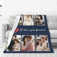 thumbnail image 3 of Custom Couple Blanket Gifts For Boyfriend Girlfriend, Personalized Picture Text Blanket, Custom Photo Blanket For Couples, Gifts For Husband Wife, Valentines, I Love You Gift, 3 of 6
