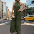 thumbnail image 6 of Fashion Jumpsuits for Women Tummy Control Summer Plus Size Solid Color Mid Rise Straight Non Stretch Jumpsuit, 6 of 6