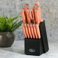 thumbnail image 2 of Oster Langmore 15 Piece Stainless Steel Cutlery Knife Block Set W/Black Box, Terracotta Orange Handles, 2 of 2