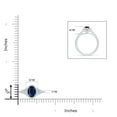 thumbnail image 5 of ANGARA Natural Claw-Set Oval Blue Sapphire Split Shank Halo Ring in 14K White Gold for Women (Size-7x5mm) | September Birthstone, Anniversary, Jewelry Gift for Women | Natural Blue Sapphire Ring, 5 of 10