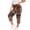 Brown, variant on KDFJPTH Women's Leopard Print Capri Pants Elastic Drawstring Waist Casual Everyday Trousers with Side Slit Brown L