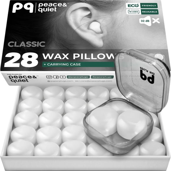 PQ Tapones de Cera para Dormir - 28 Tapones de Cera de Silicona para Dormir y Nadar, Tapones de Gel multicolor